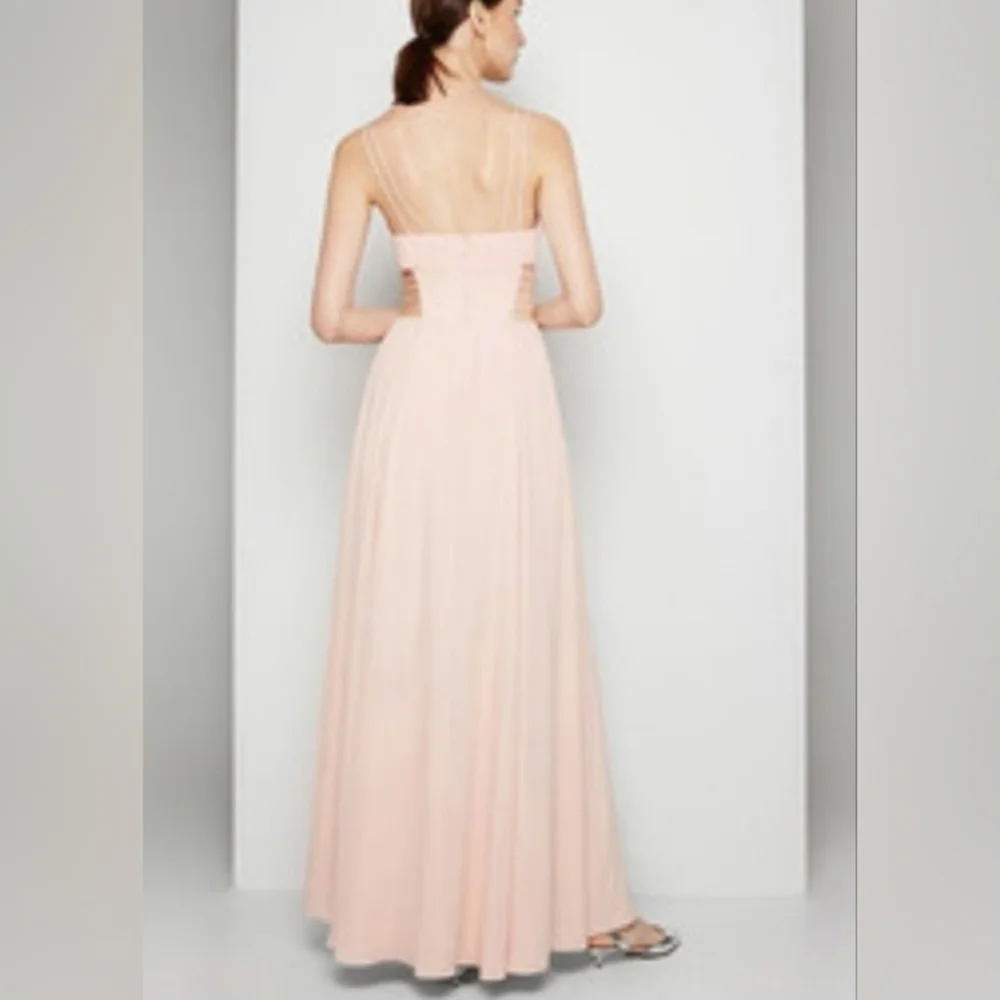 Fame & Partners x Free People 12 Megan Side Cutout Maxi Dress Gown Blush Pink - Picture 3 of 16